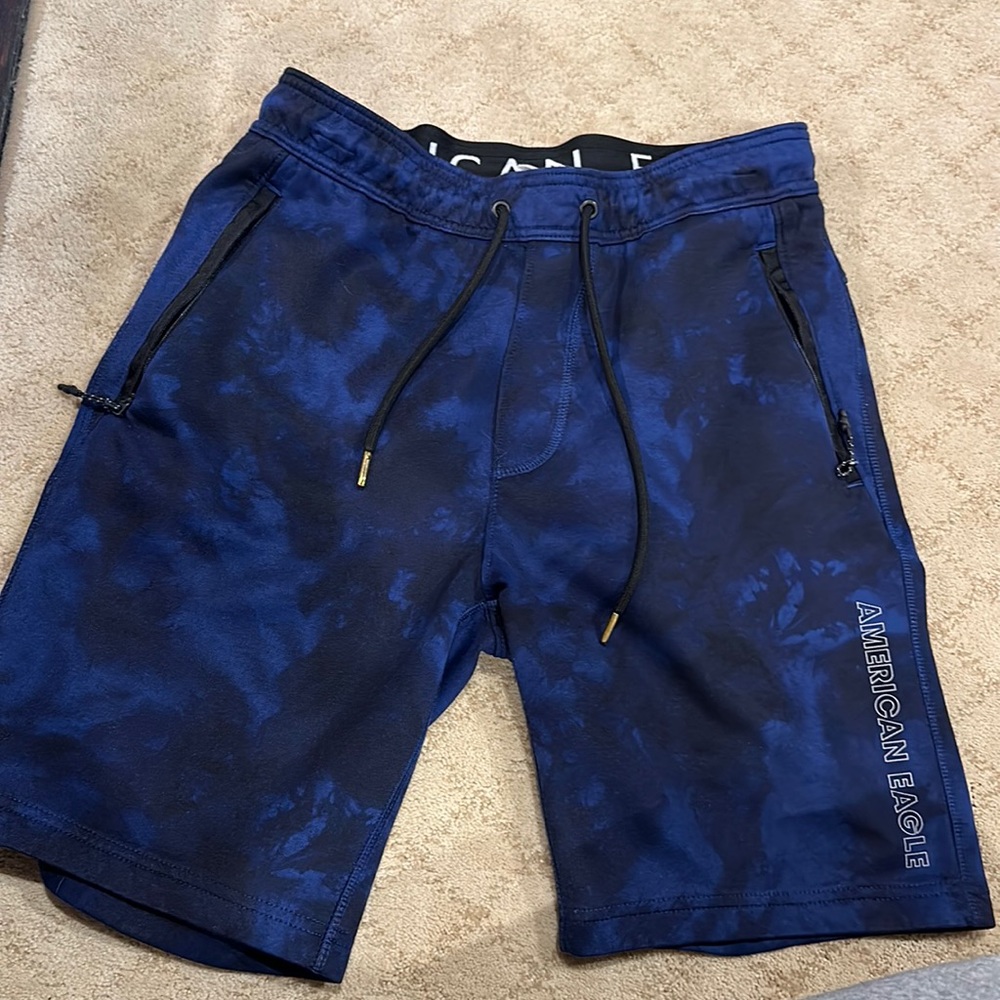 Blue and black American eagle shorts